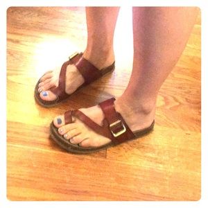 Leather brown sandals- Birkenstock look-a-likes